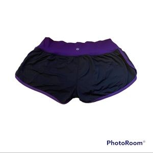 lululemon running shorts purple and black Size 6